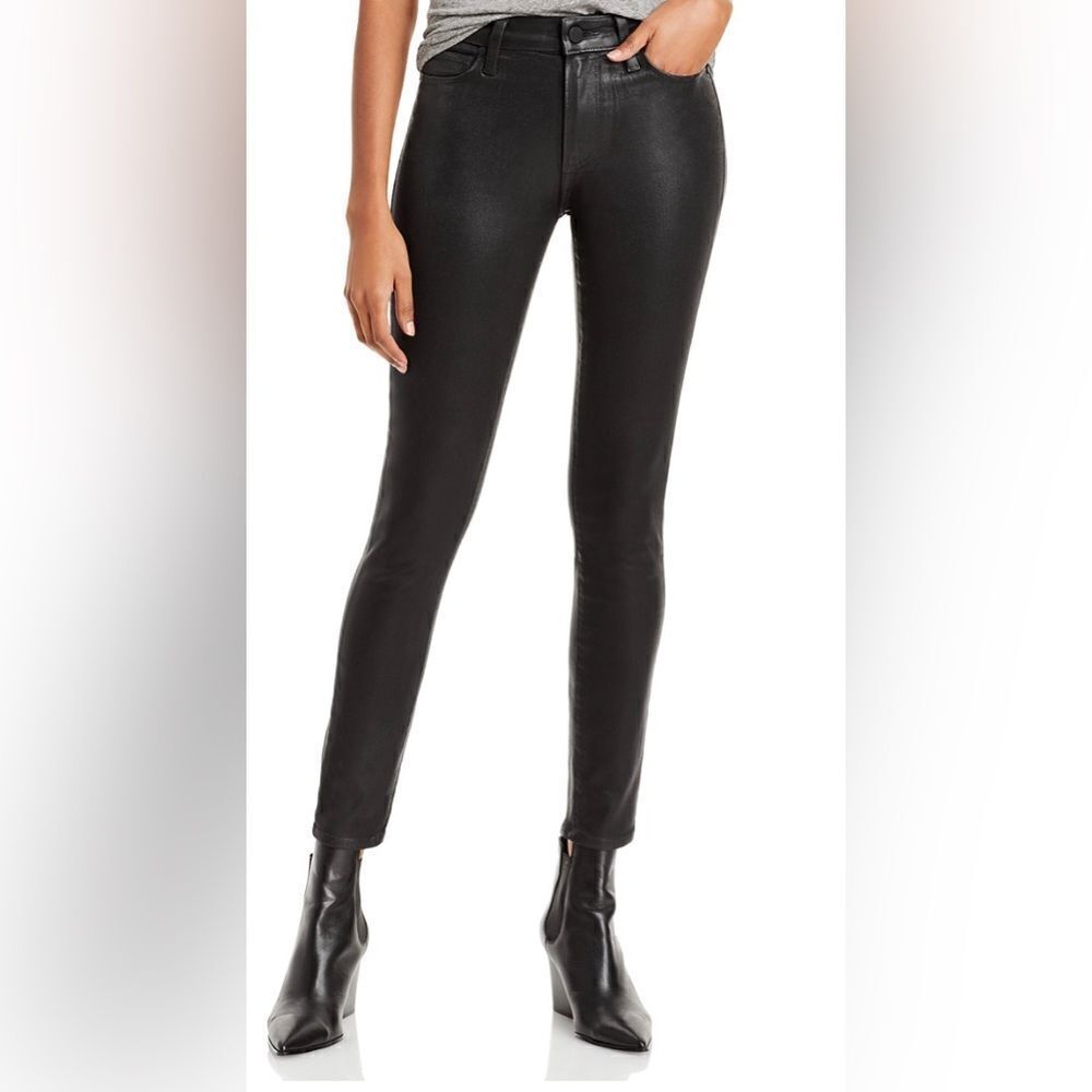 Paige Hoxton Ankle Petite Jeans In Black Fog Luxe Coating Nwt Size 31